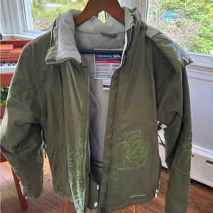Trespass Olive Snowboarding Jacket with Floral Design